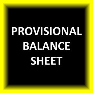 Provisional Balance Sheet