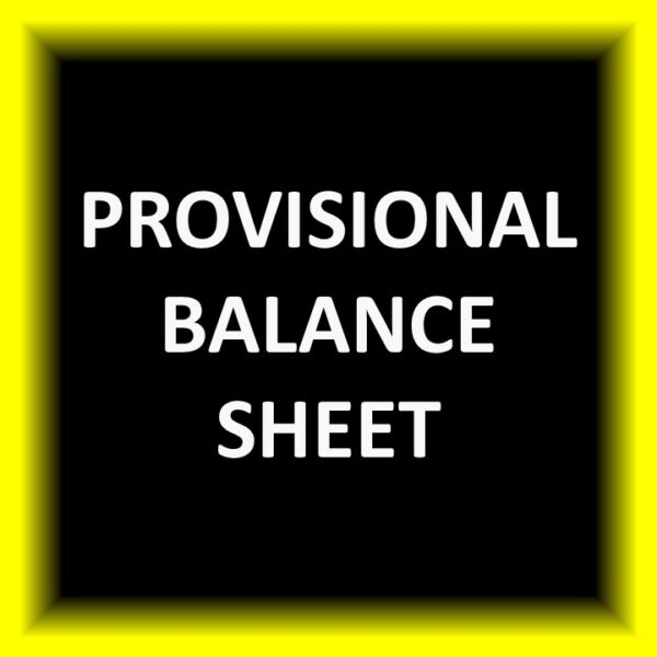 Provisional Balance Sheet