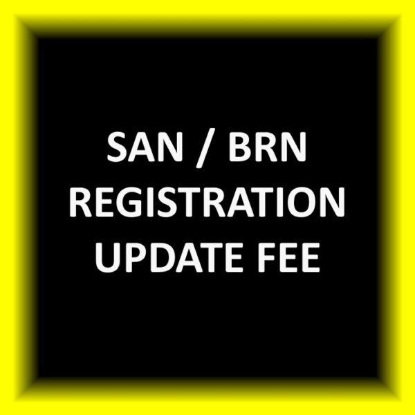 SAN / BRN Registration Update Fee