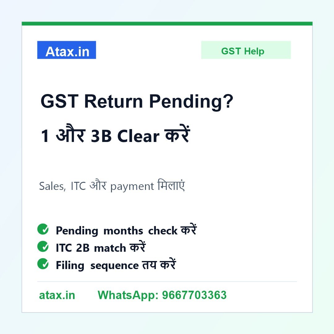 Atax.in poster - GST Return Pending है तो GSTR-1 और 3B कैसे Clear करें?