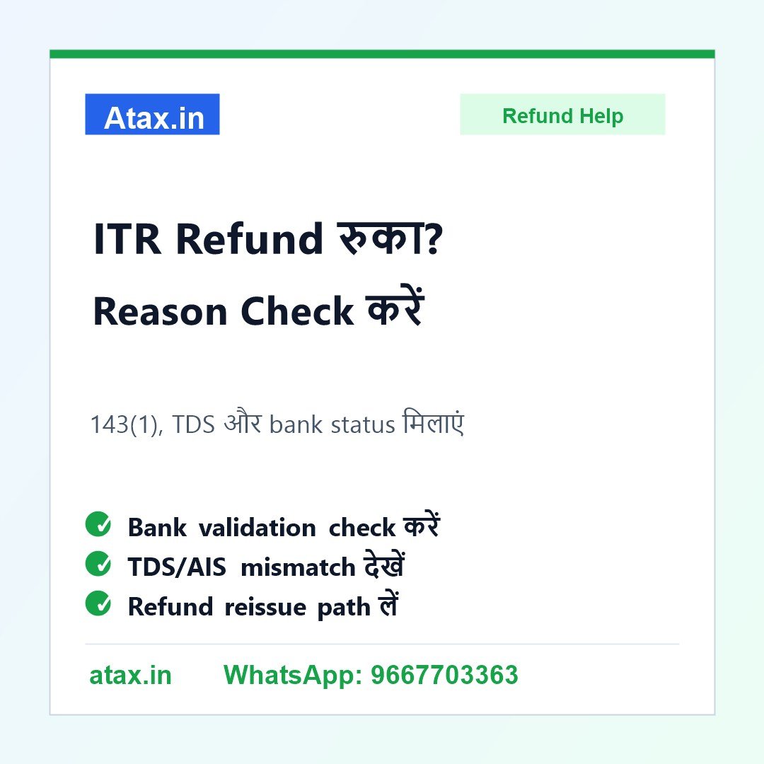 Atax.in poster - ITR Refund कम आया या अटक गया है तो क्या Check करें?