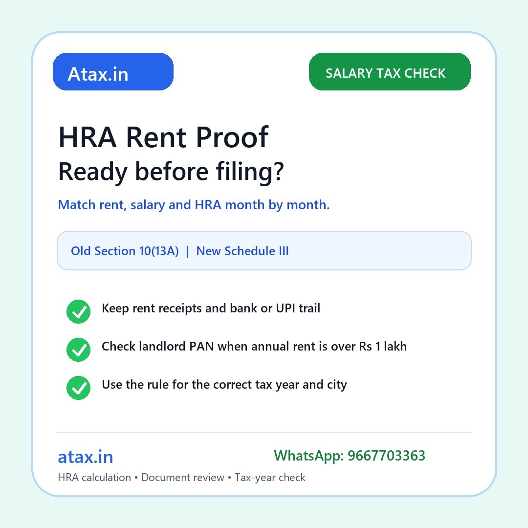 Atax.in HRA rent-proof tax review poster