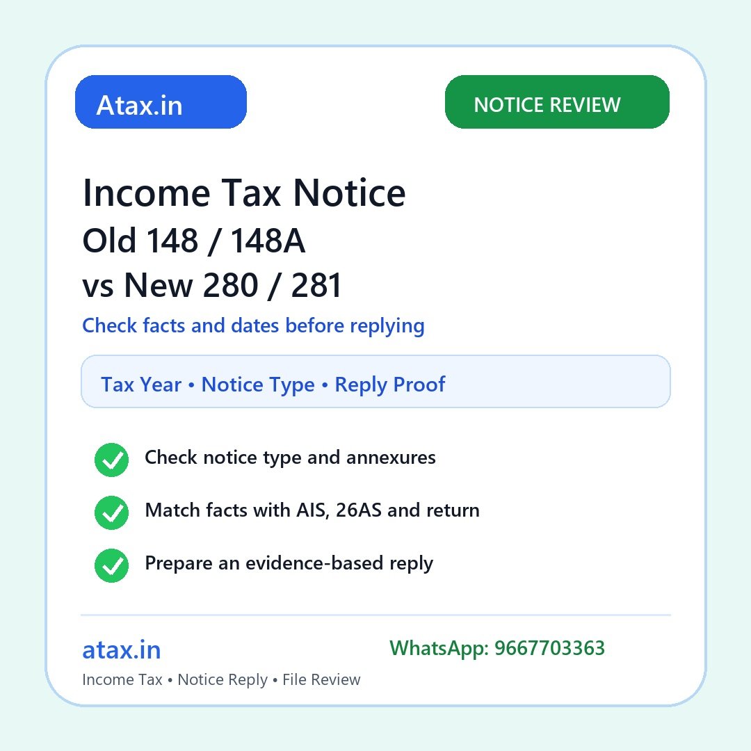 Atax.in Income Tax notice review poster