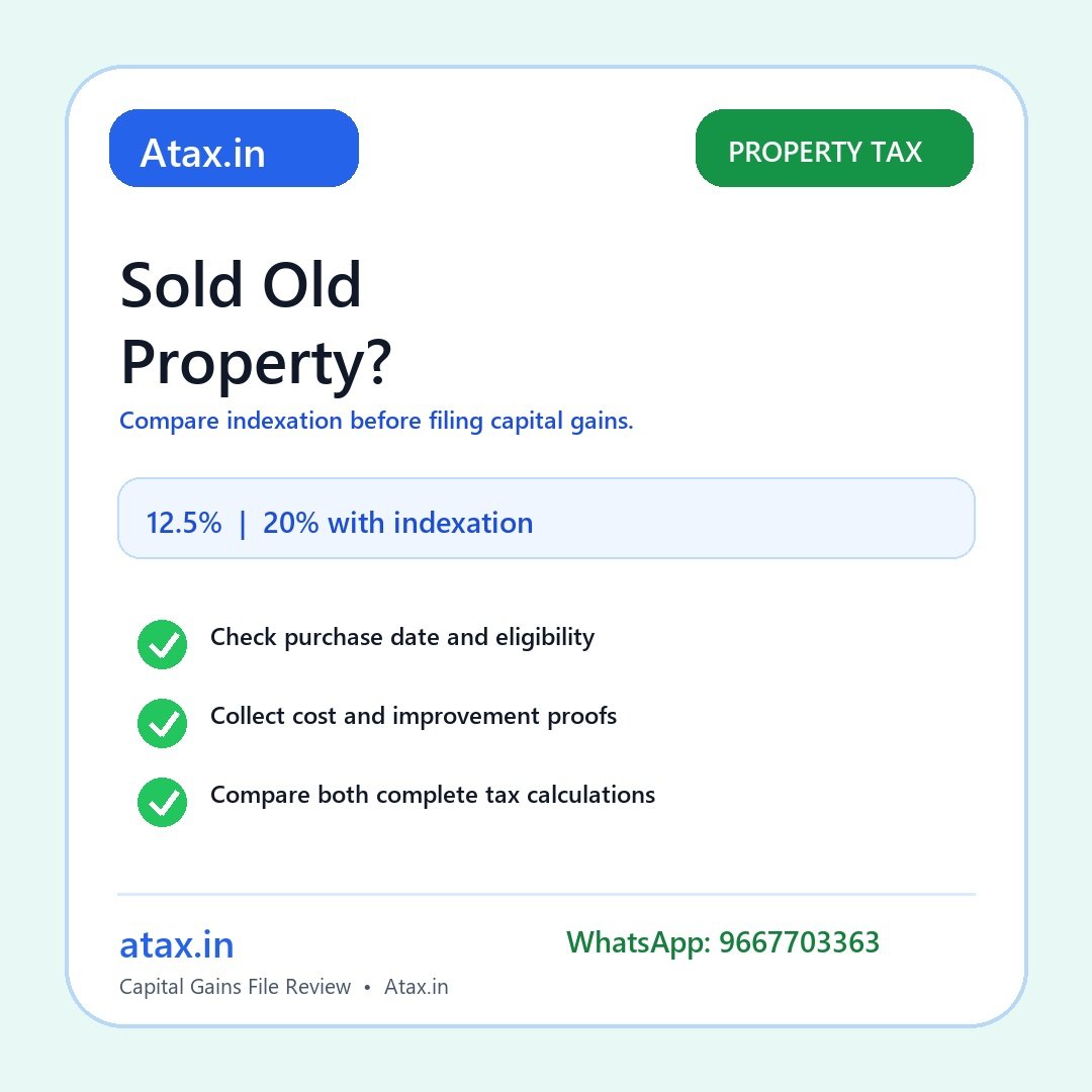 Atax.in property capital gains and indexation checklist poster