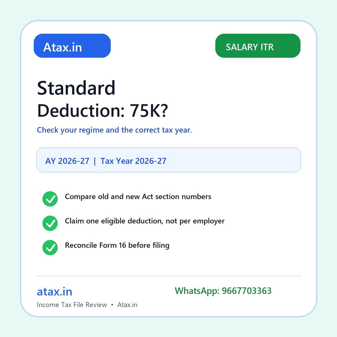 Atax.in salary standard deduction and new Act poster