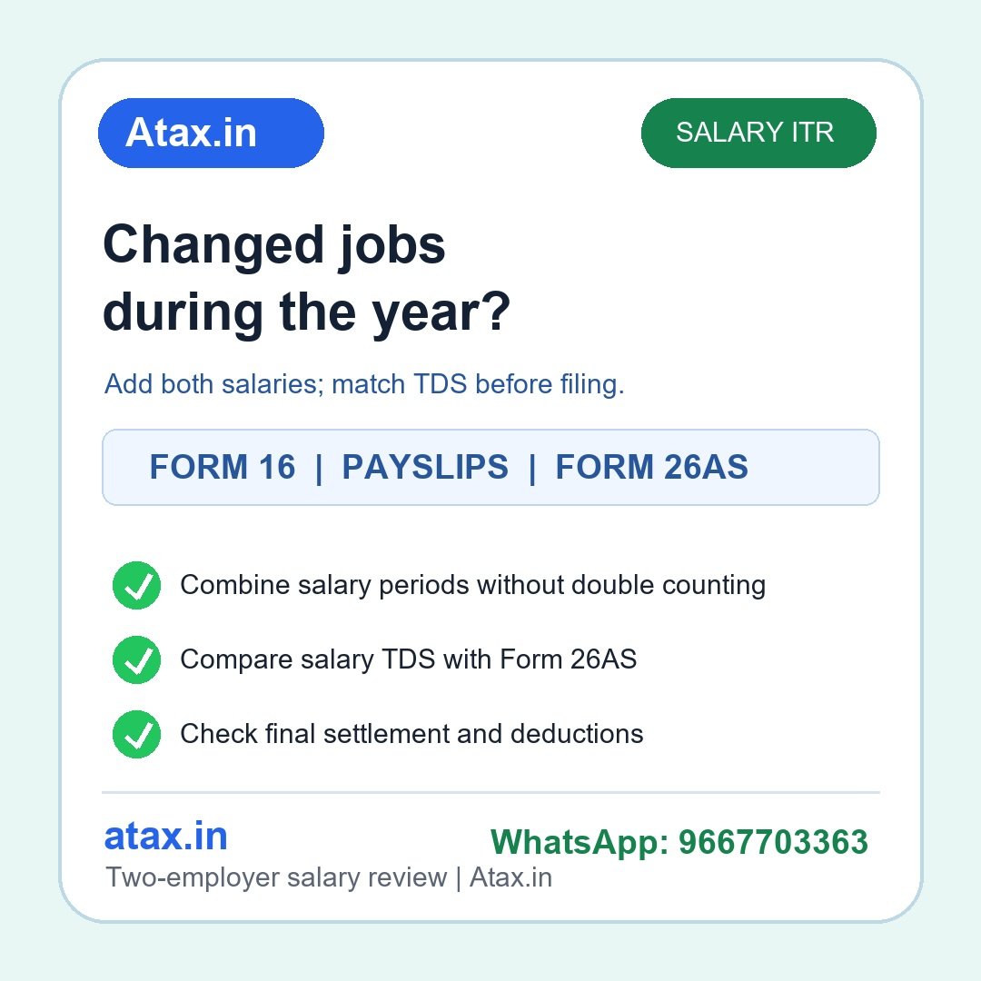 Atax.in two Form 16 salary and TDS reconciliation checklist