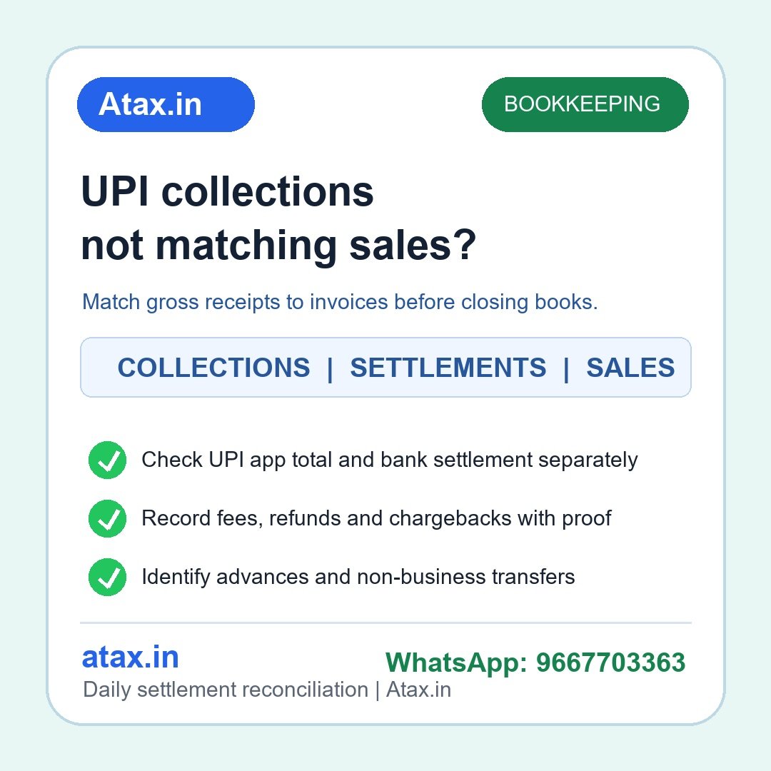 Atax.in UPI collections और sales reconciliation checklist